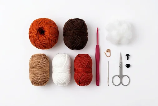 crochet red panda mushroom pattern step 1: General notes
