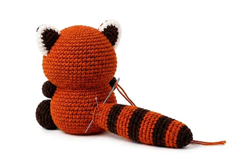 Original PDF rear view showing striped red panda tail