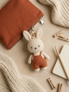 Crochet Bunny Keychain Duo