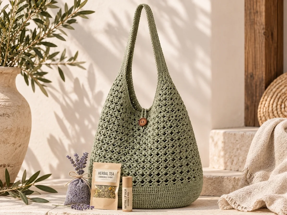 botanical small goods beside sage tote