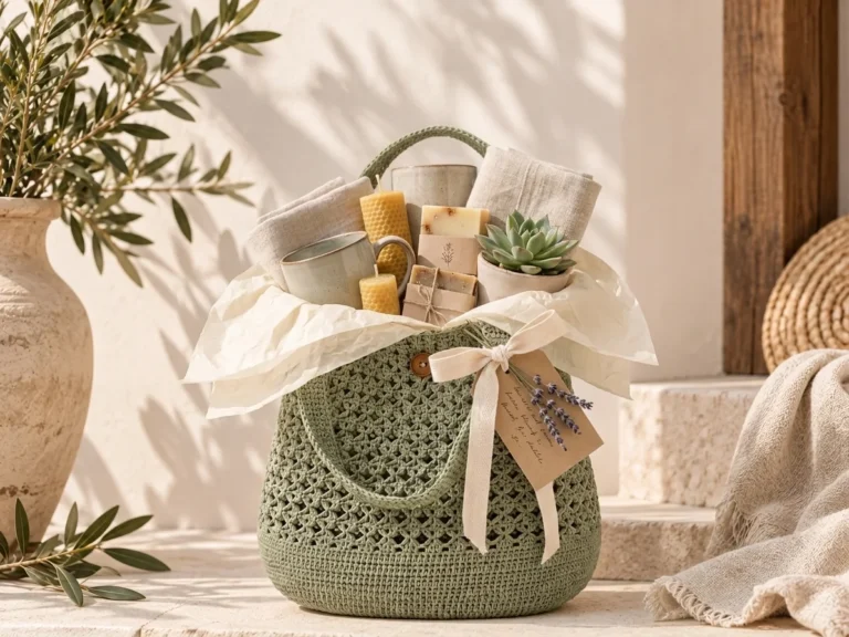 crochet tote bag gift basket