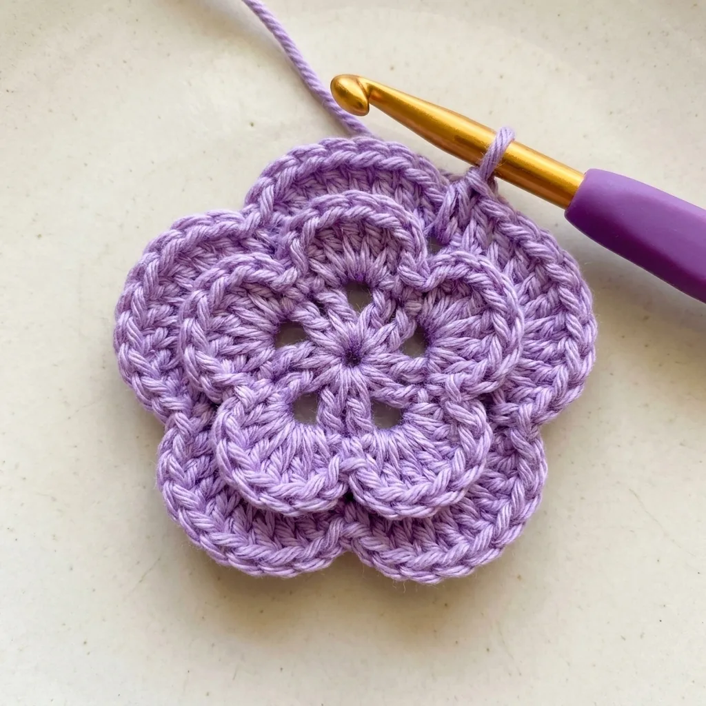 Second round of lavender petals added behind the first layer