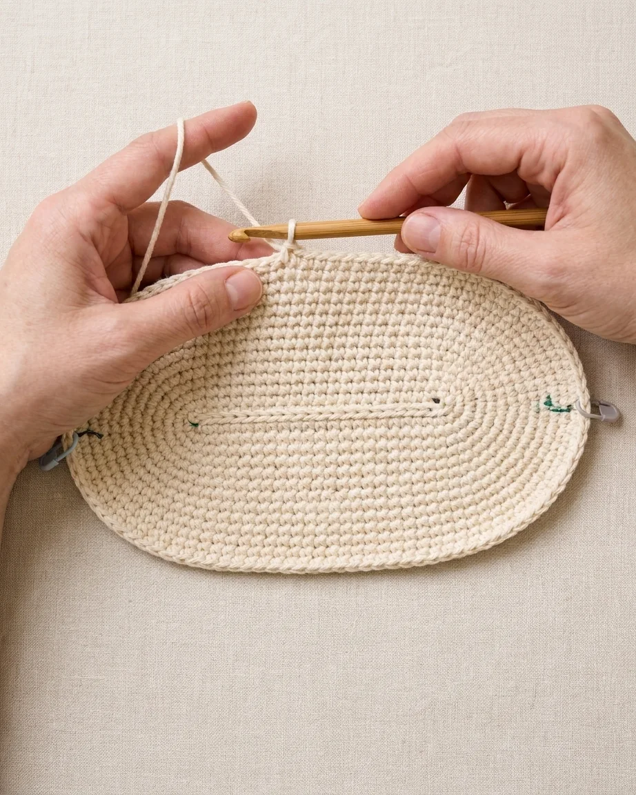 Step 2: crochet the bag base for a crochet cat face bow bag