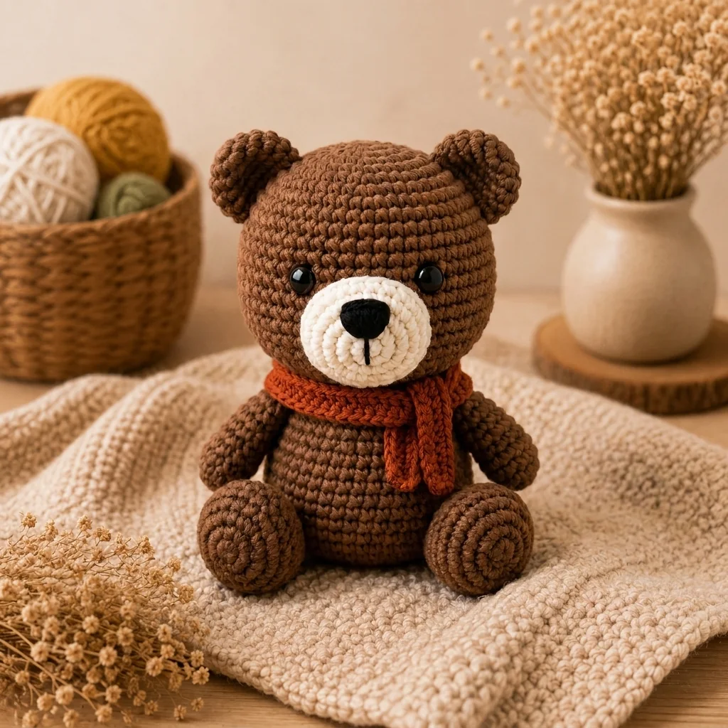 woodland crochet red panda ideas: Classic Brown Bear