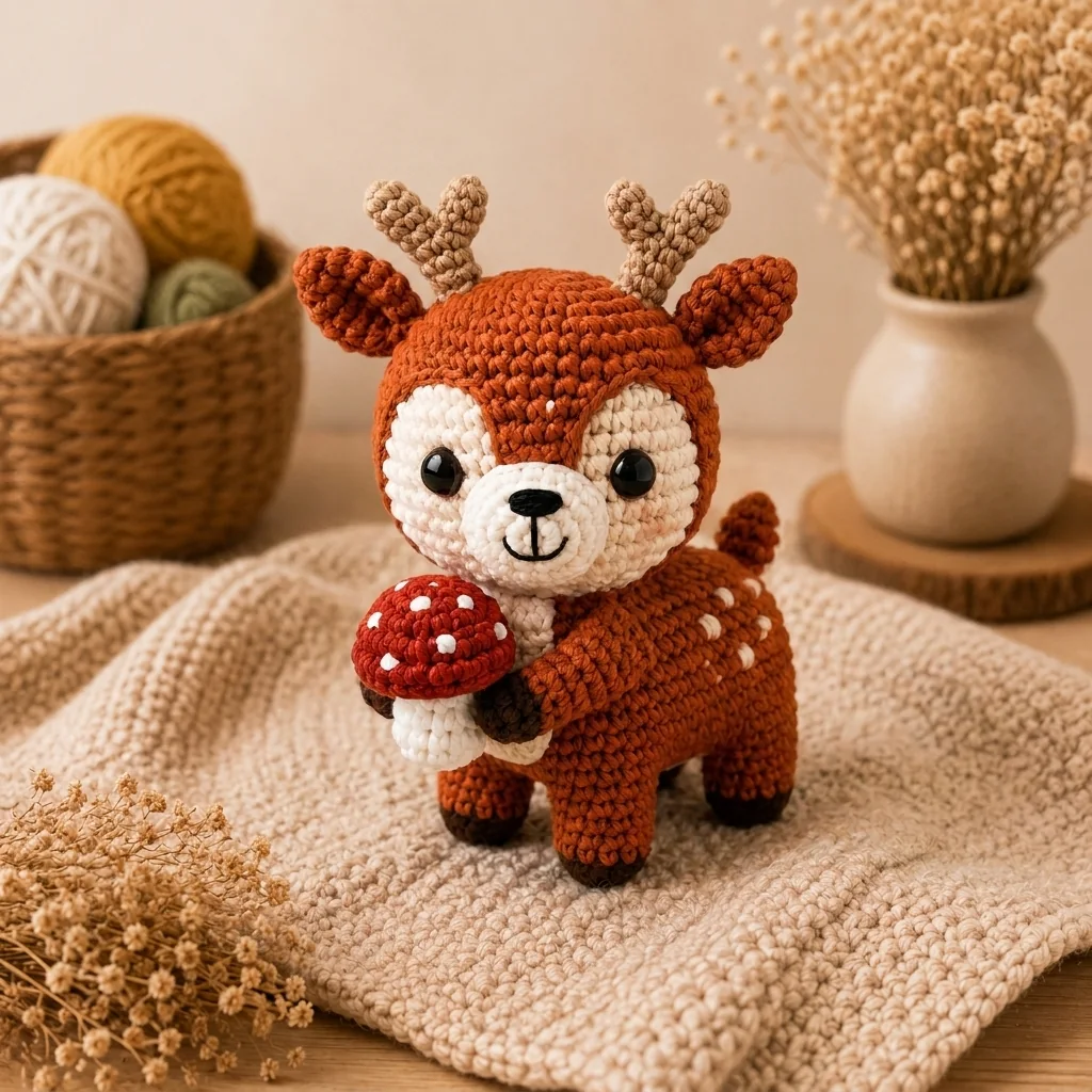 woodland crochet red panda ideas: Gentle Woodland Deer