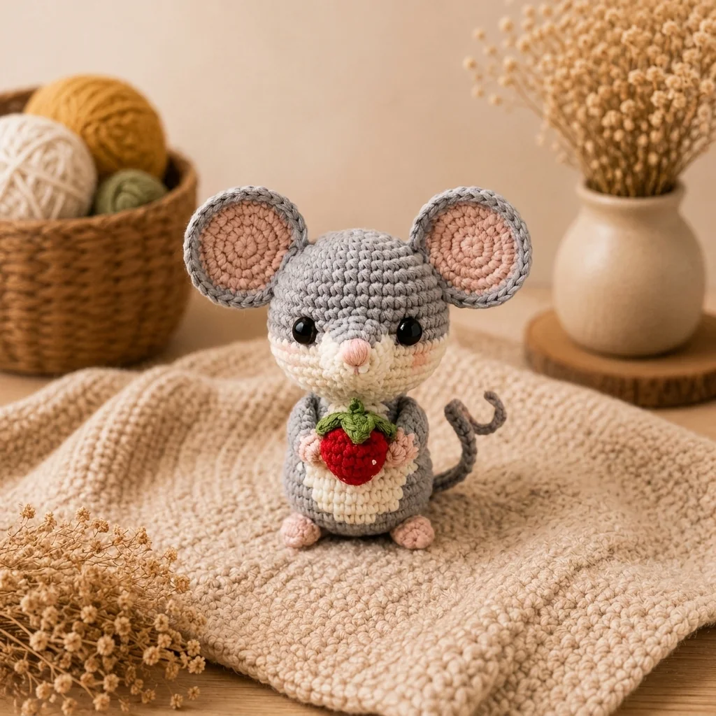 woodland crochet red panda ideas: Tiny Field Mouse