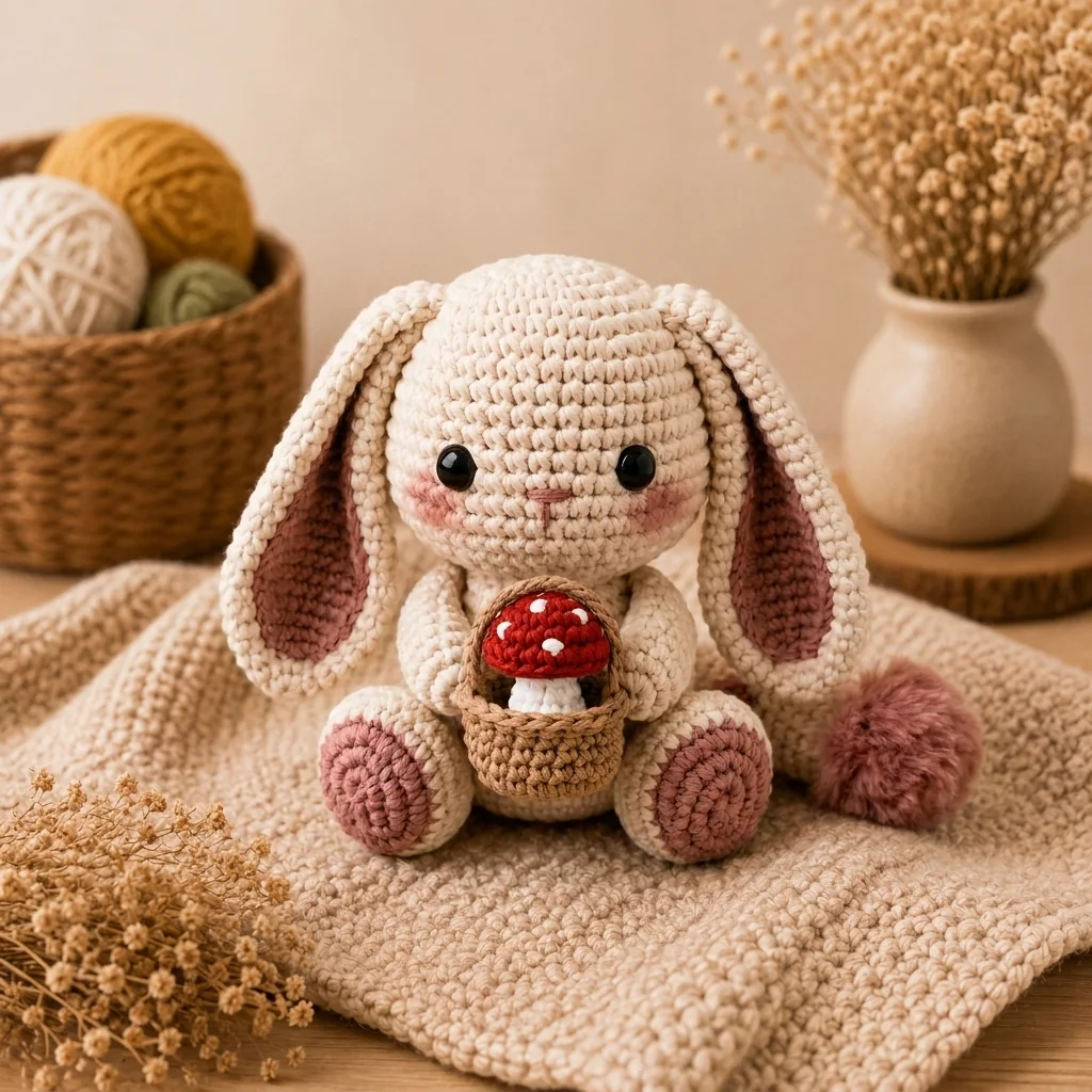 woodland crochet red panda ideas: Soft Neutral Rabbit