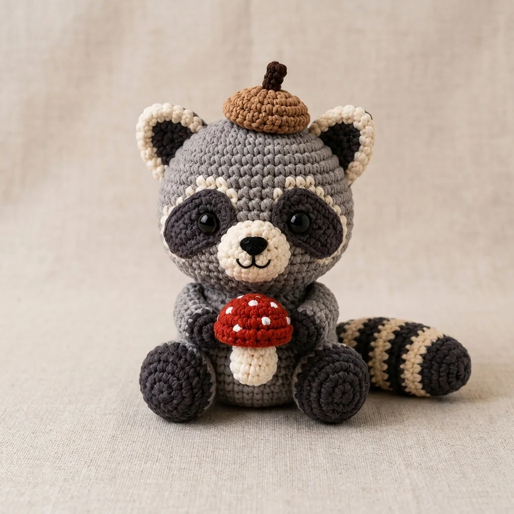 woodland crochet red panda ideas: Masked Woodland Raccoon