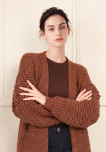 Bobble Stitch Crochet Cardigan