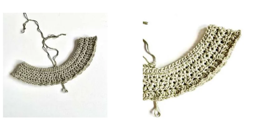 First increase round of the crochet baby dress skirt