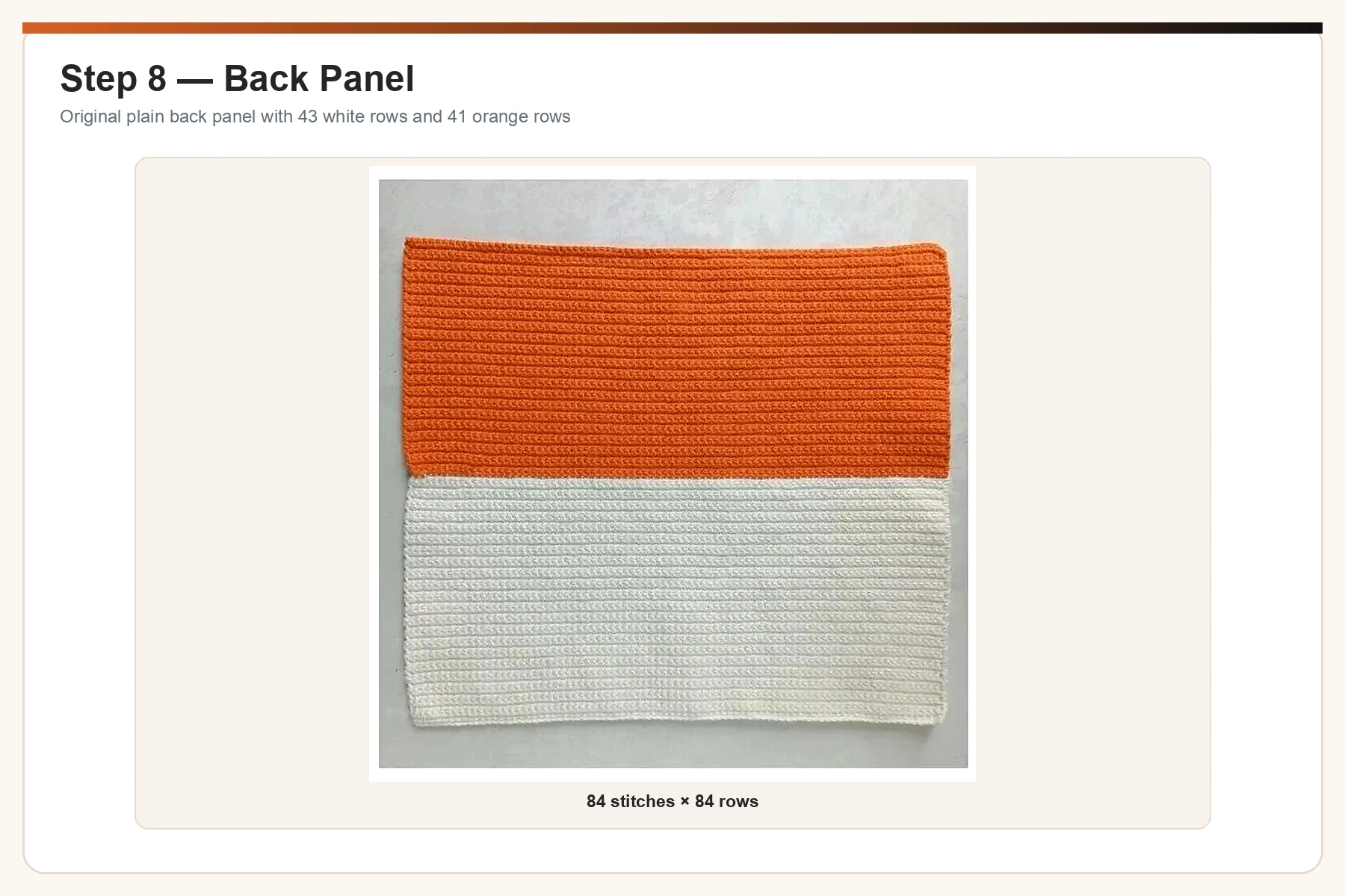 Original plain crochet bag back panel enhanced and upscaled