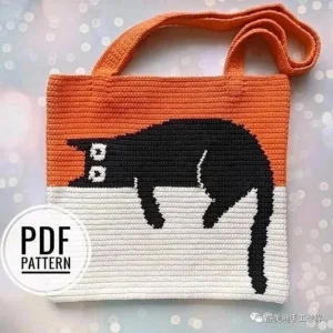 black cat crochet bag pattern