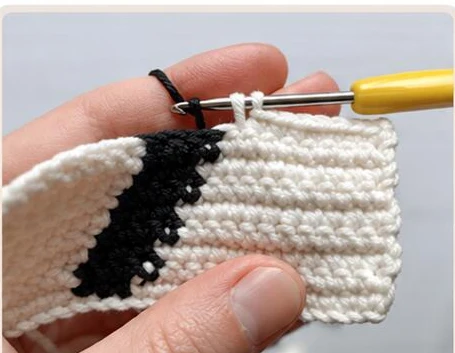 Right-side intarsia color-change demonstration photograph 3