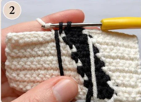 Wrong-side color change and yarn placement photograph 6