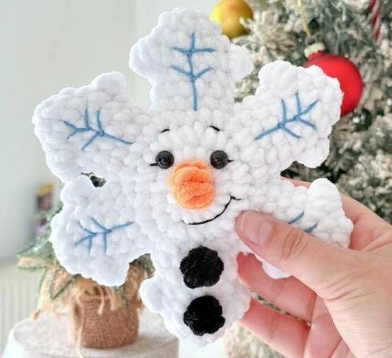 Finished snowman snowflake