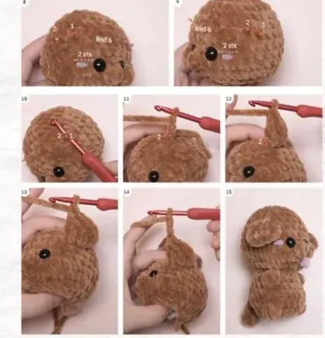 Poodle ear attachment positions and working the floppy ears on the head